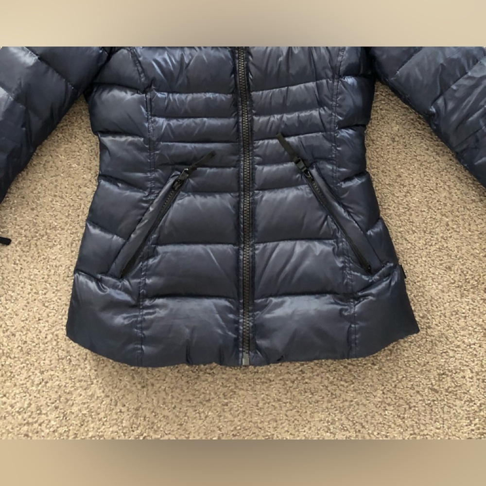 Navy blue Andrew Marc puffer hooded jacket - Picture 2 of 7